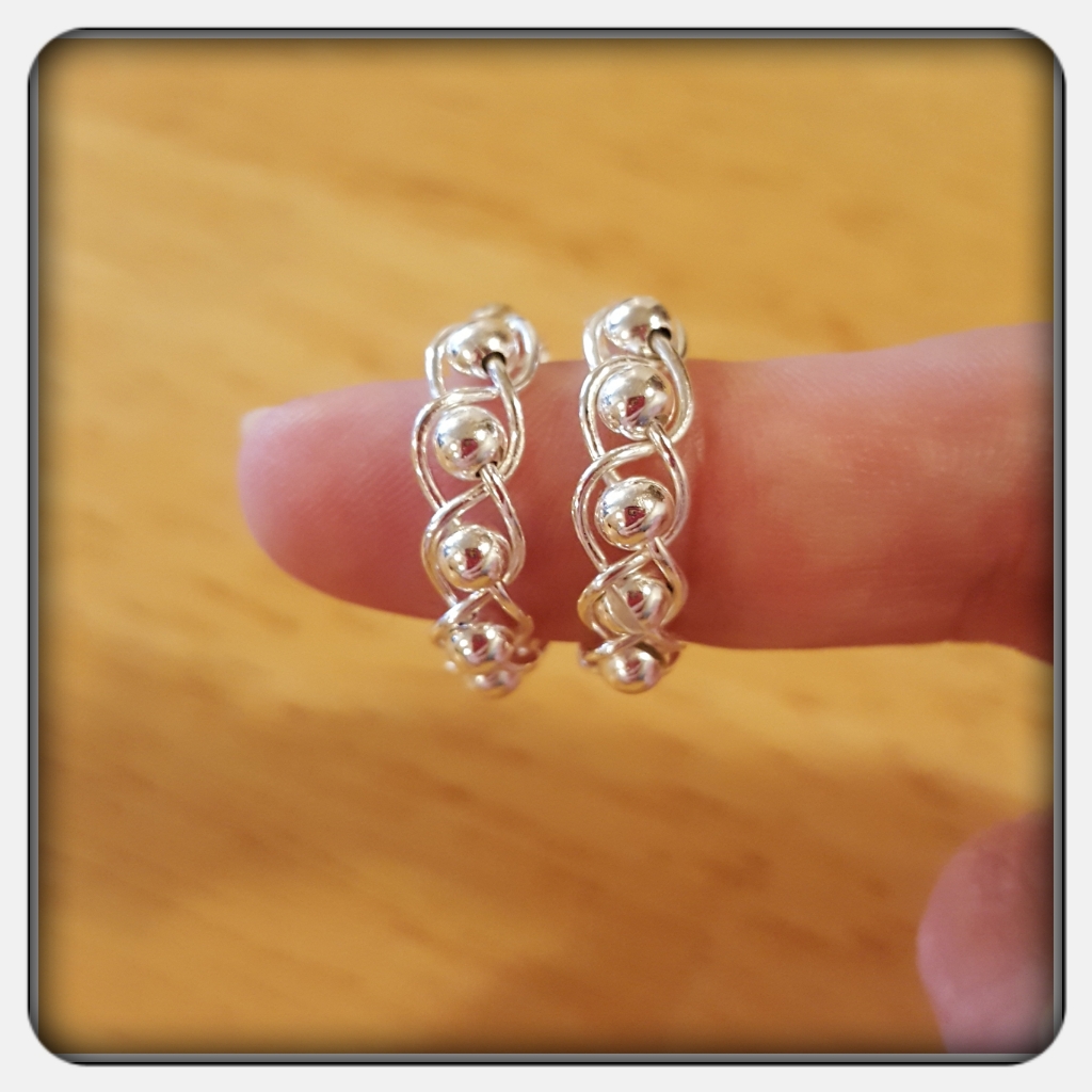 Nwot Sterling Silver Beaded Hoop Earrings
